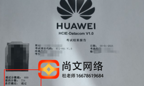 8.1号HCIE专家级工程师考试通过！